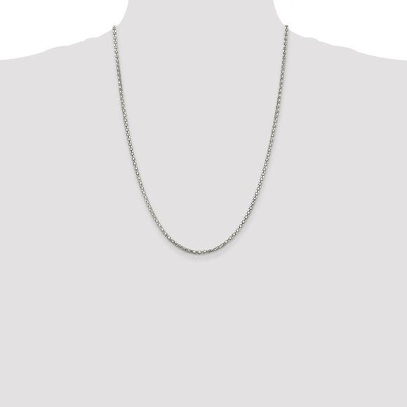 2.5mm Sterling Silver Solid Popcorn Mesh Chain Necklace, 24 Inch - Picture 3 of 8